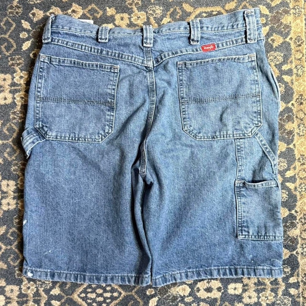 Wrangler Carpenter Denim Jorts Medium Wash Workwear Skater Grunge Shorts Size 34
